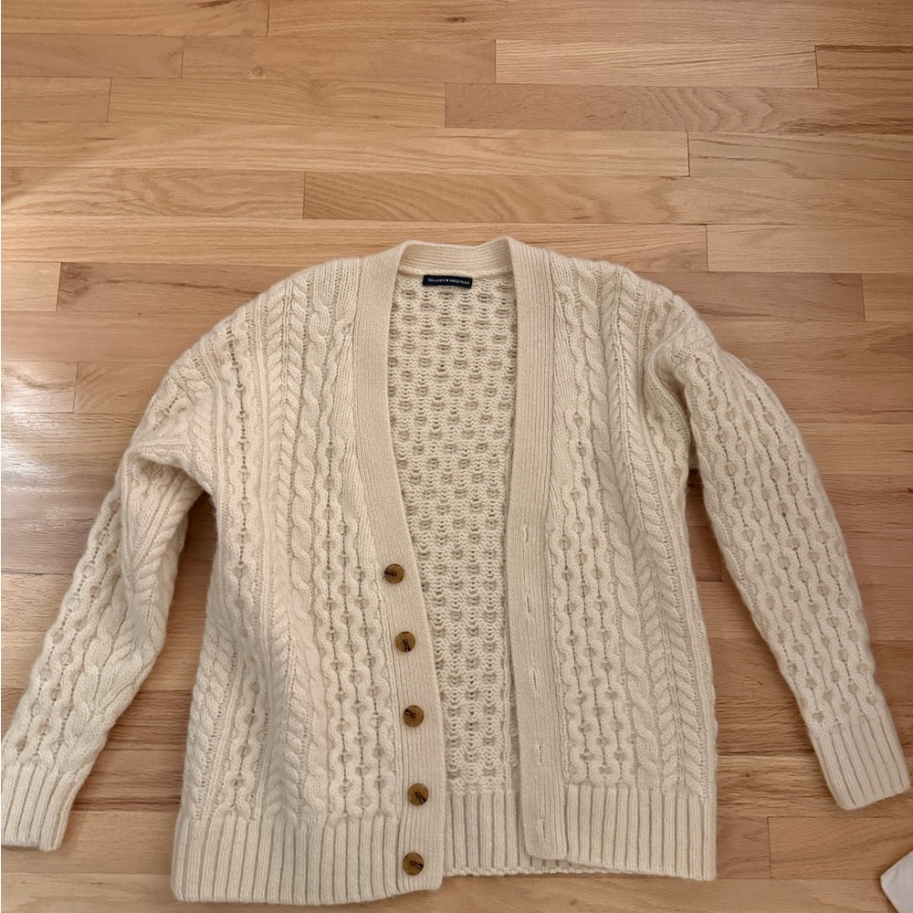 Brandy Melville Ivory Cable Knit Cardigan